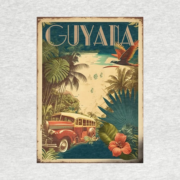 Guyana Vintage Travel Art Poster by OldTravelArt